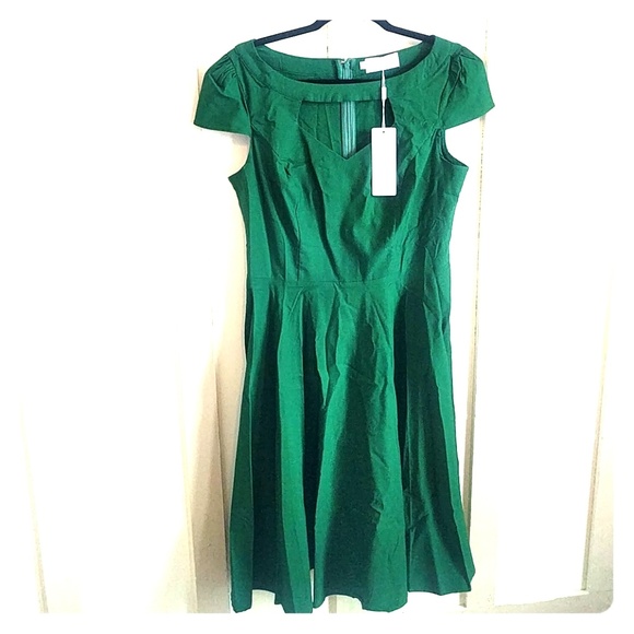 emerald green vintage style dress